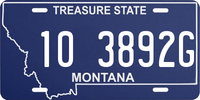 MT license plate 103892G