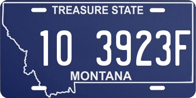 MT license plate 103923F