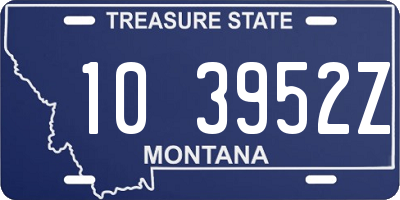 MT license plate 103952Z