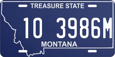 MT license plate 103986M