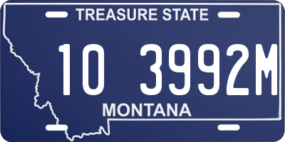 MT license plate 103992M