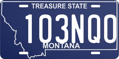 MT license plate 103NQO