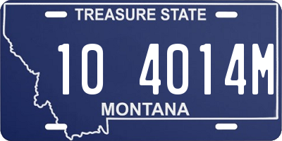 MT license plate 104014M