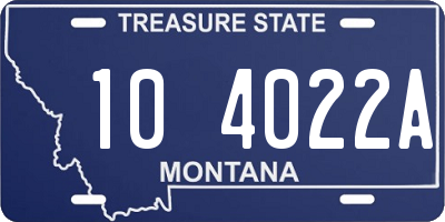 MT license plate 104022A