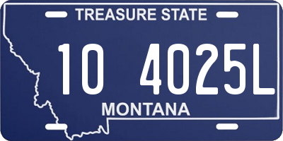 MT license plate 104025L