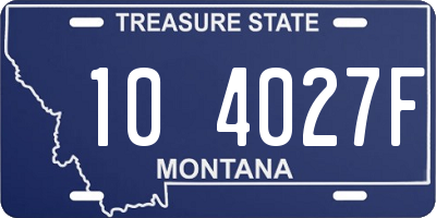 MT license plate 104027F