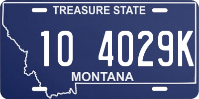 MT license plate 104029K