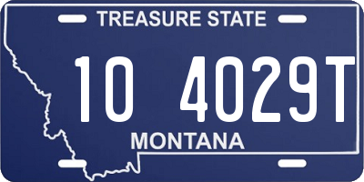 MT license plate 104029T