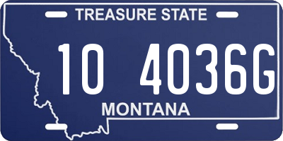 MT license plate 104036G