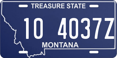 MT license plate 104037Z