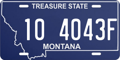 MT license plate 104043F