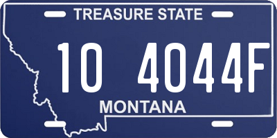 MT license plate 104044F