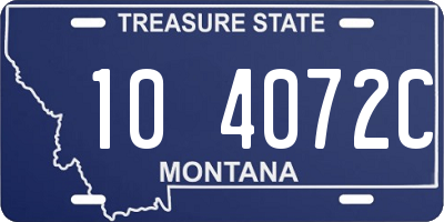 MT license plate 104072C