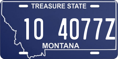 MT license plate 104077Z