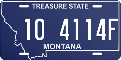 MT license plate 104114F