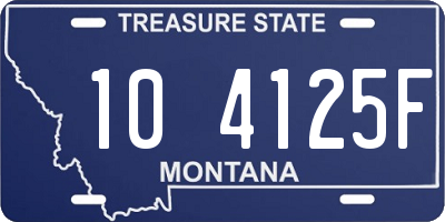 MT license plate 104125F