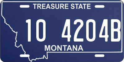 MT license plate 104204B