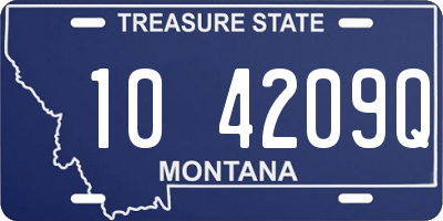 MT license plate 104209Q