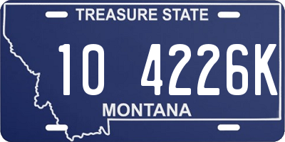 MT license plate 104226K