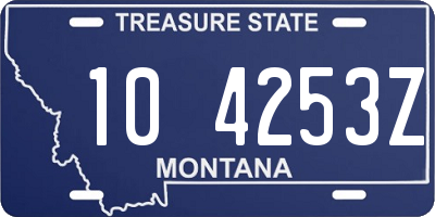 MT license plate 104253Z