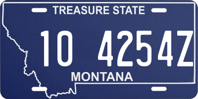 MT license plate 104254Z