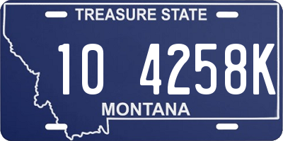 MT license plate 104258K