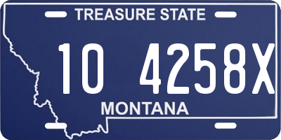 MT license plate 104258X