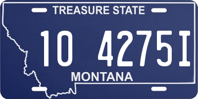 MT license plate 104275I