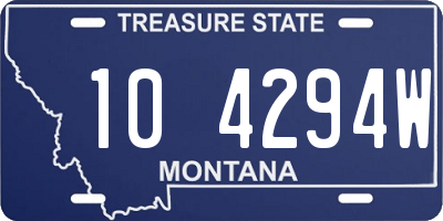 MT license plate 104294W