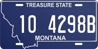 MT license plate 104298B