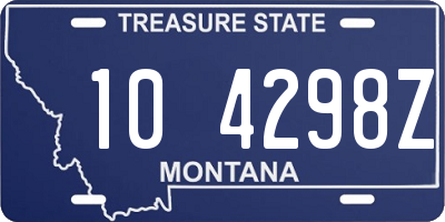 MT license plate 104298Z