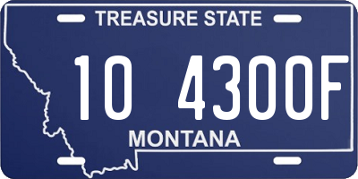 MT license plate 104300F