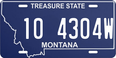 MT license plate 104304W