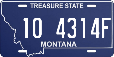 MT license plate 104314F