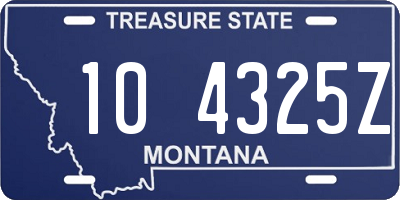 MT license plate 104325Z