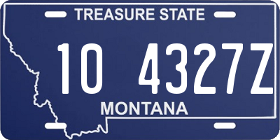 MT license plate 104327Z