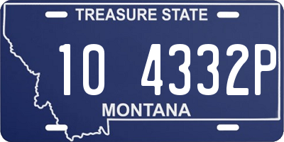 MT license plate 104332P