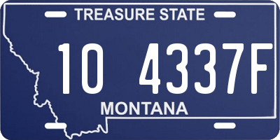 MT license plate 104337F