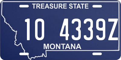 MT license plate 104339Z