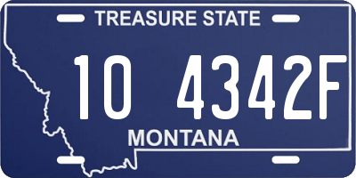 MT license plate 104342F