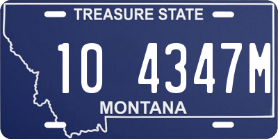 MT license plate 104347M