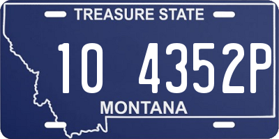 MT license plate 104352P