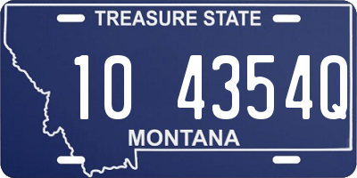 MT license plate 104354Q