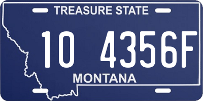 MT license plate 104356F