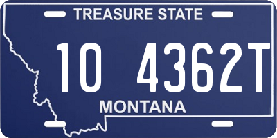 MT license plate 104362T