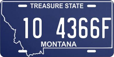 MT license plate 104366F