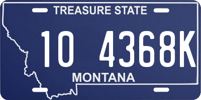 MT license plate 104368K