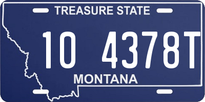 MT license plate 104378T