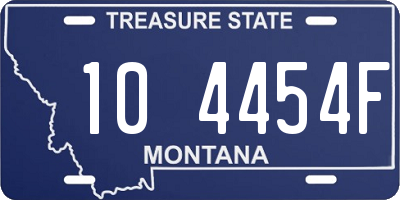 MT license plate 104454F