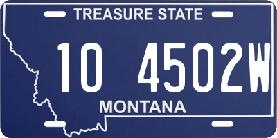 MT license plate 104502W